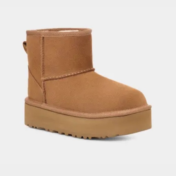 NWT UGG Classic Mini Platform Chestnut Size Y5/Women 6.5 - Picture 2 of 16